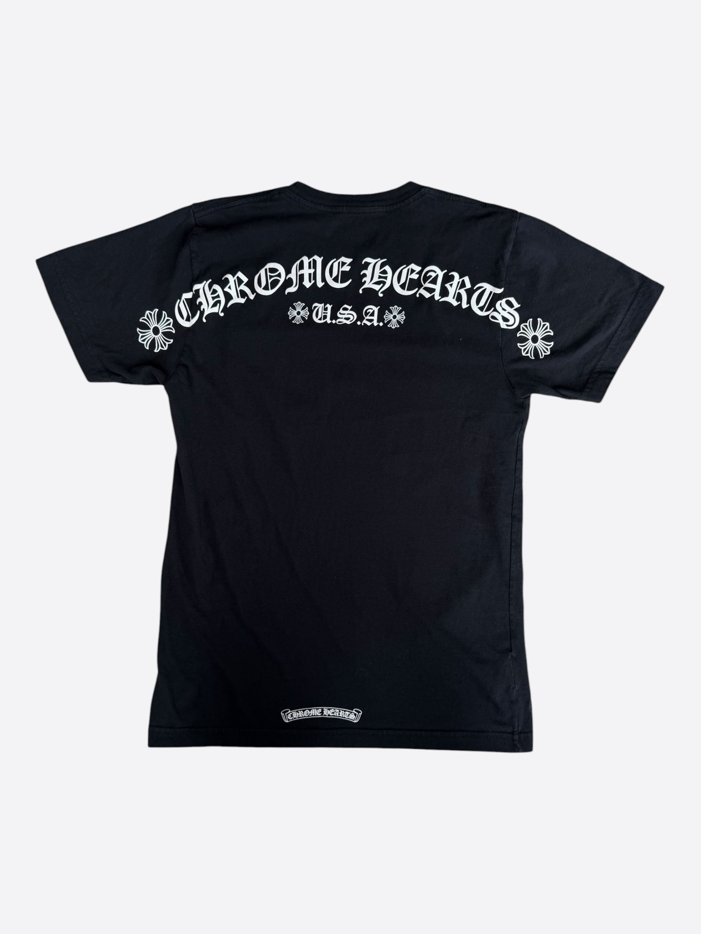 Chrome Hearts Black & White Scroll Logo T-Shirt
