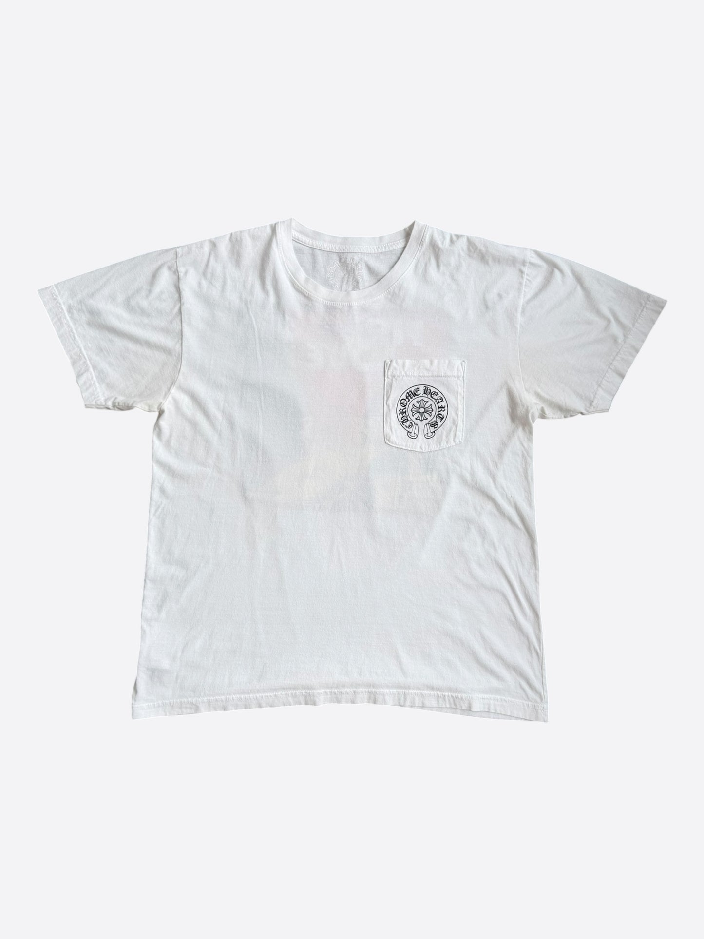 Chrome Hearts White Fire of Love Horseshoe Logo T-Shirt