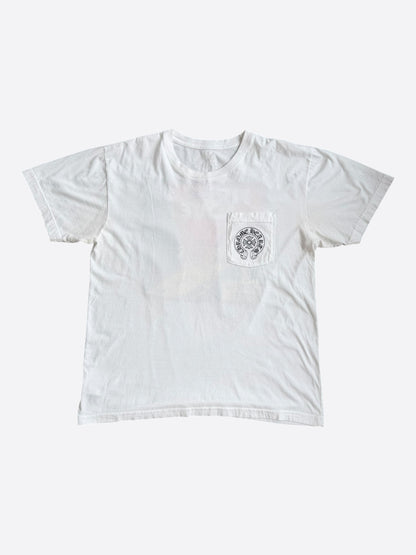 Chrome Hearts White Fire of Love Horseshoe Logo T-Shirt