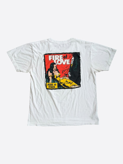 Chrome Hearts White Fire of Love Horseshoe Logo T-Shirt
