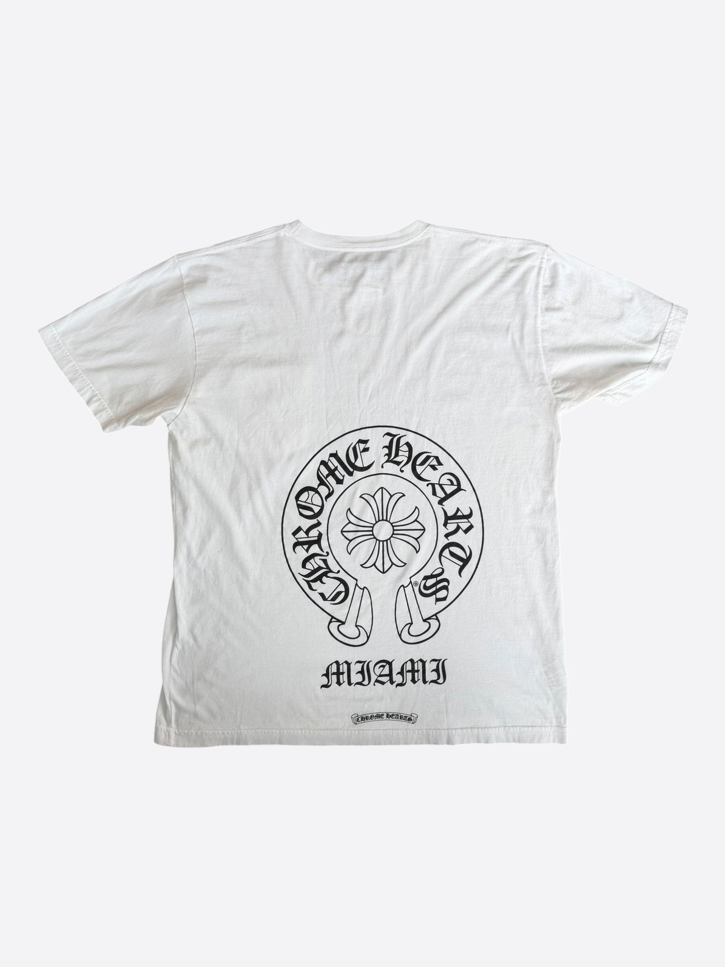 Chrome Hearts White & Black Miami Horseshoe Logo T-Shirt
