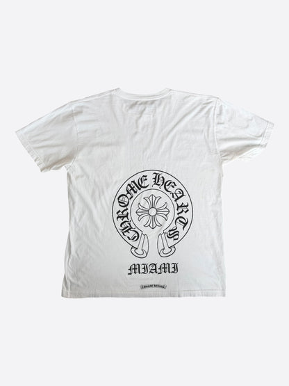 Chrome Hearts White & Black Miami Horseshoe Logo T-Shirt