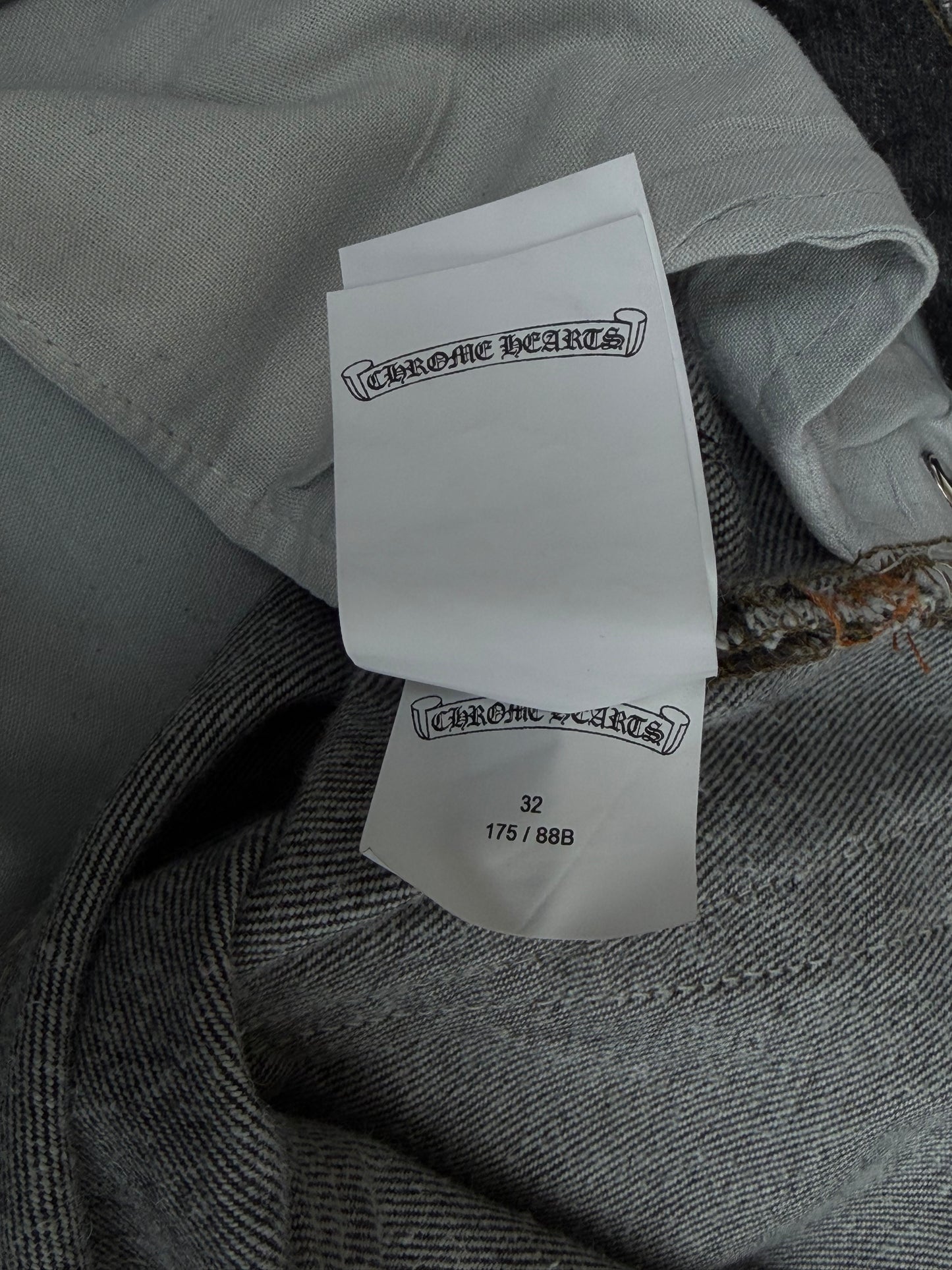 Chrome Hearts Levis Grey & Black Cross Patch Jeans