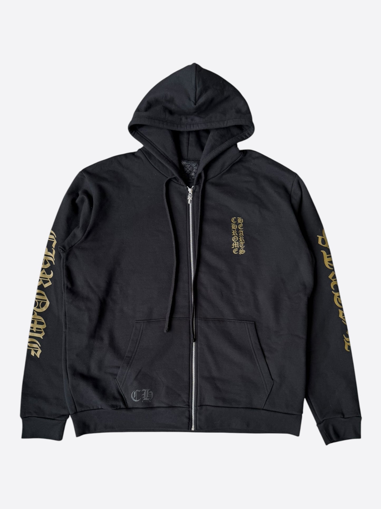 Chrome Hearts Black & Olive Script Zip Up Hoodie
