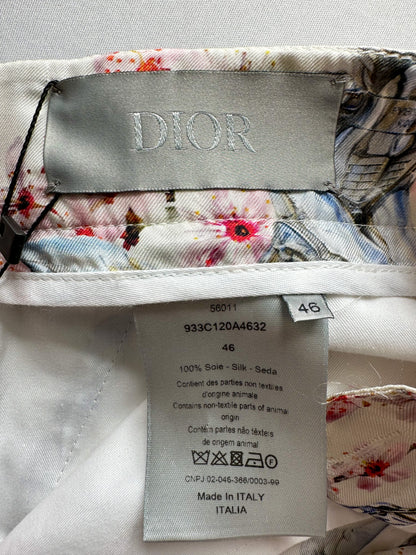 Dior Sorayama Cherry Blossom Spell Out Silk Shorts