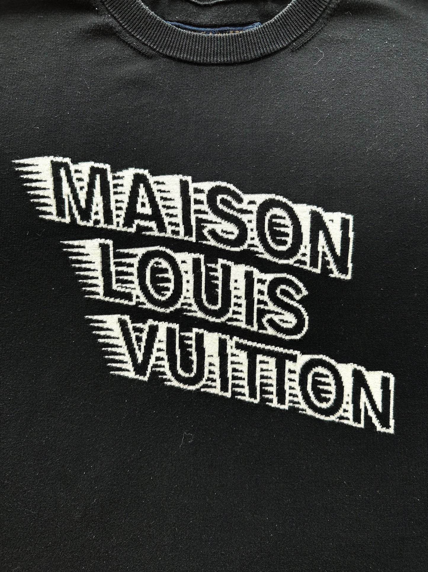 Louis Vuitton Black Intarsia Checkered Logo Tee