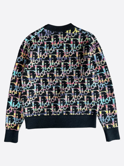 Dior Black Multicolor Oblique Wool Sweater
