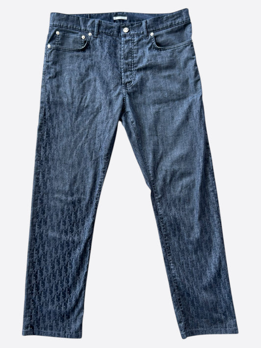 Dior Dark Blue Oblique Slim Jeans
