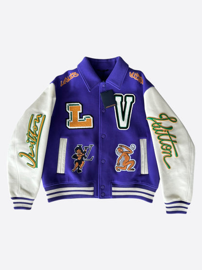 Louis Vuitton Purple & White Frog Varsity Jacket