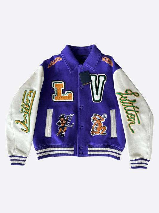 Louis Vuitton Purple & White Frog Varsity Jacket