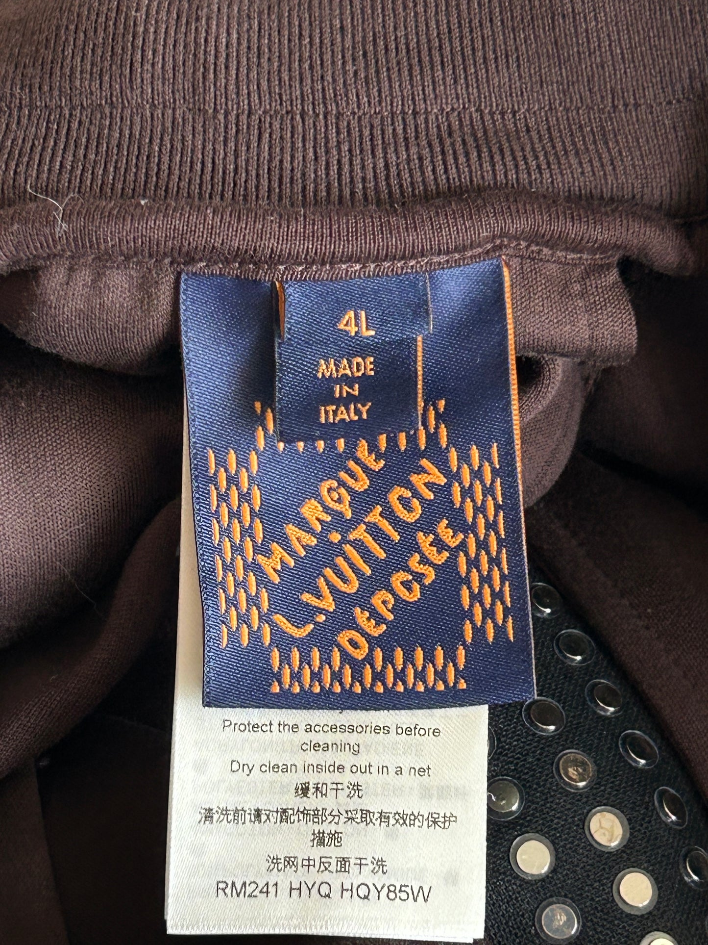 Louis Vuitton Brown Pearl Embellished Track Pants