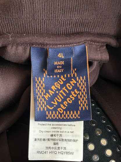 Louis Vuitton Brown Pearl Embellished Track Pants