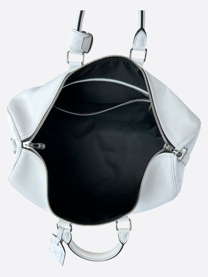 Louis Vuitton White Taigarama Monogram Keepall 50