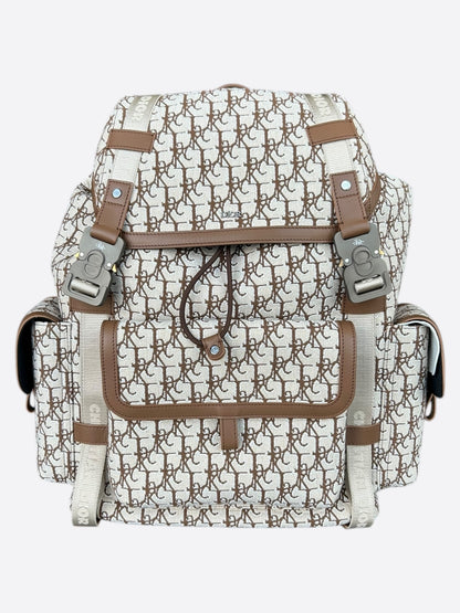 Dior Cactus Jack Beige & Brown Oblique Hit The Road Backpack