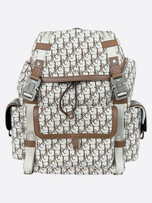 Dior Cactus Jack Beige & Brown Oblique Hit The Road Backpack