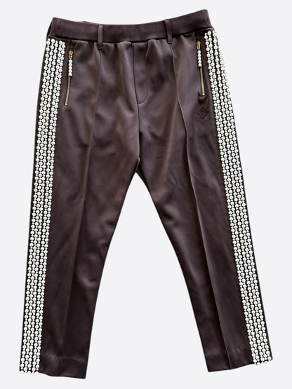 Louis Vuitton Brown Pearl Embellished Track Pants