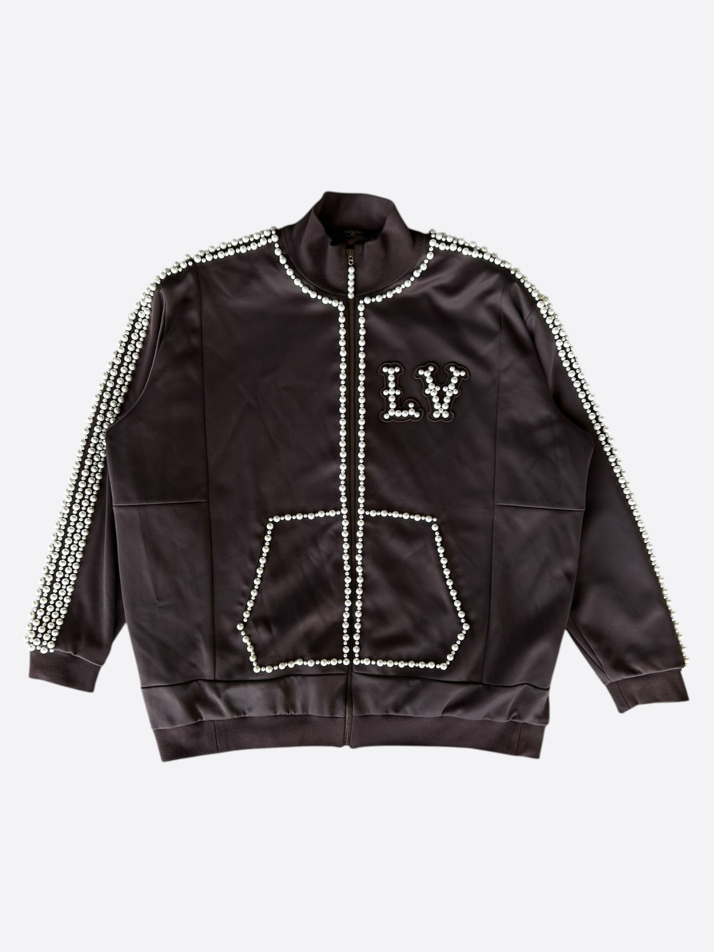Louis Vuitton Brown Pearl Logo Track Jacket
