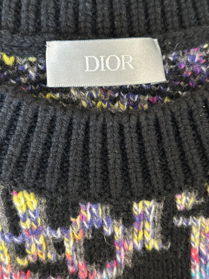 Dior Black Multicolor Oblique Wool Sweater