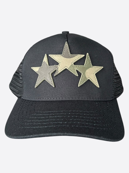 Amiri Black & Camouflage Triple Star Trucker Hat