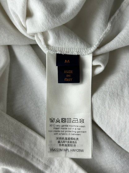 Louis Vuitton White Graffiti Logo Embroidered T-Shirt