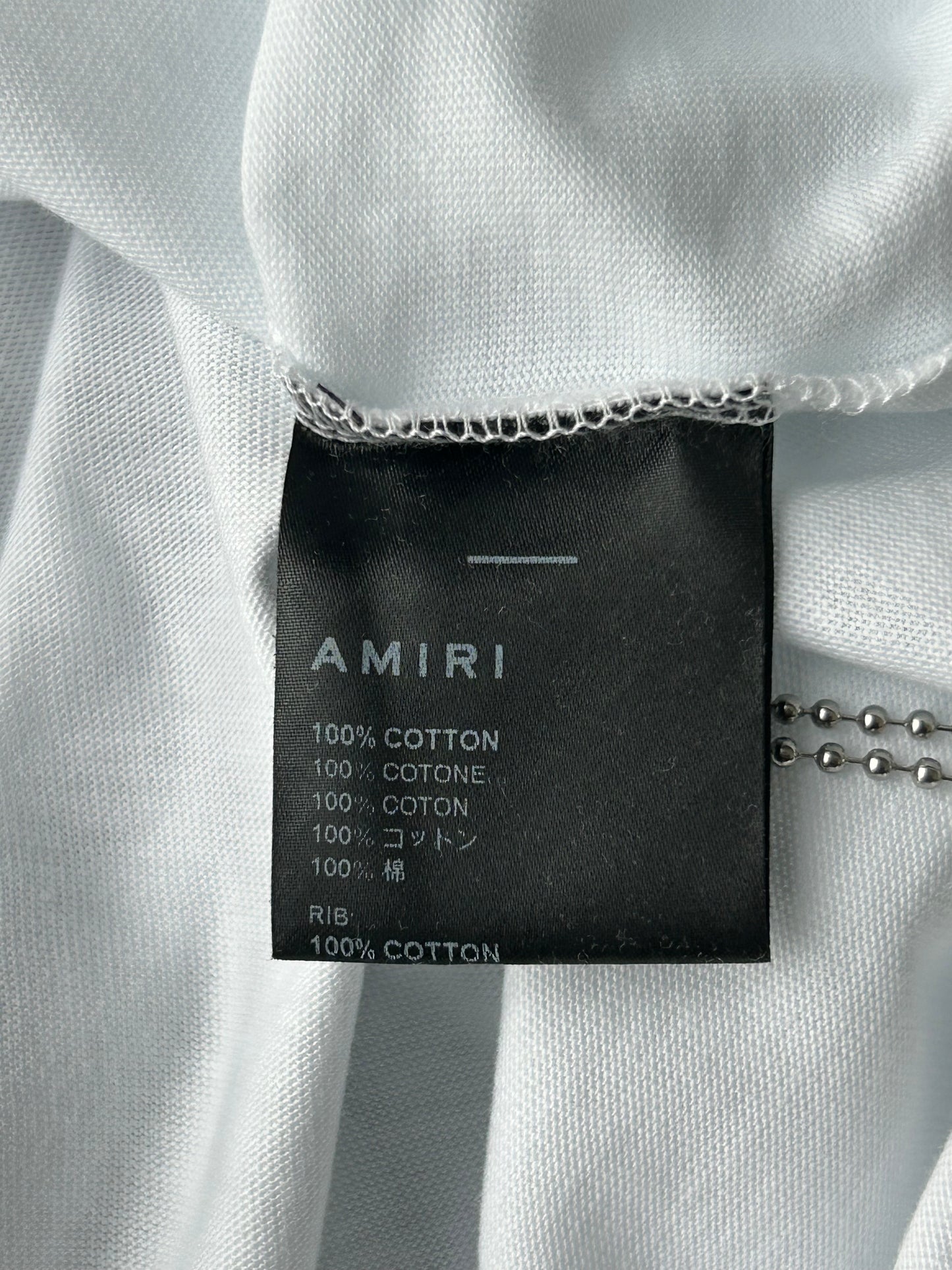 Amiri White Argyle Logo T-Shirt