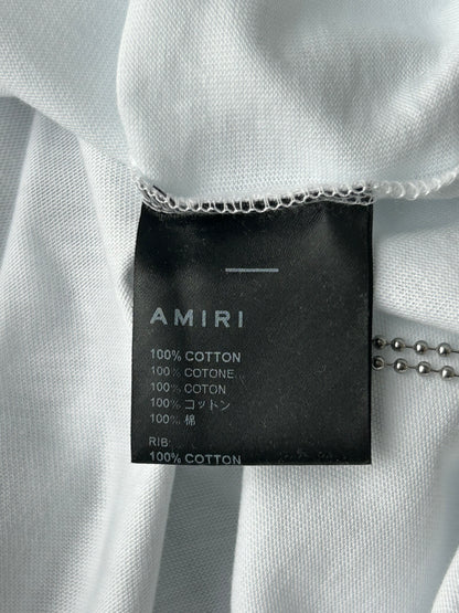 Amiri White Argyle Logo T-Shirt