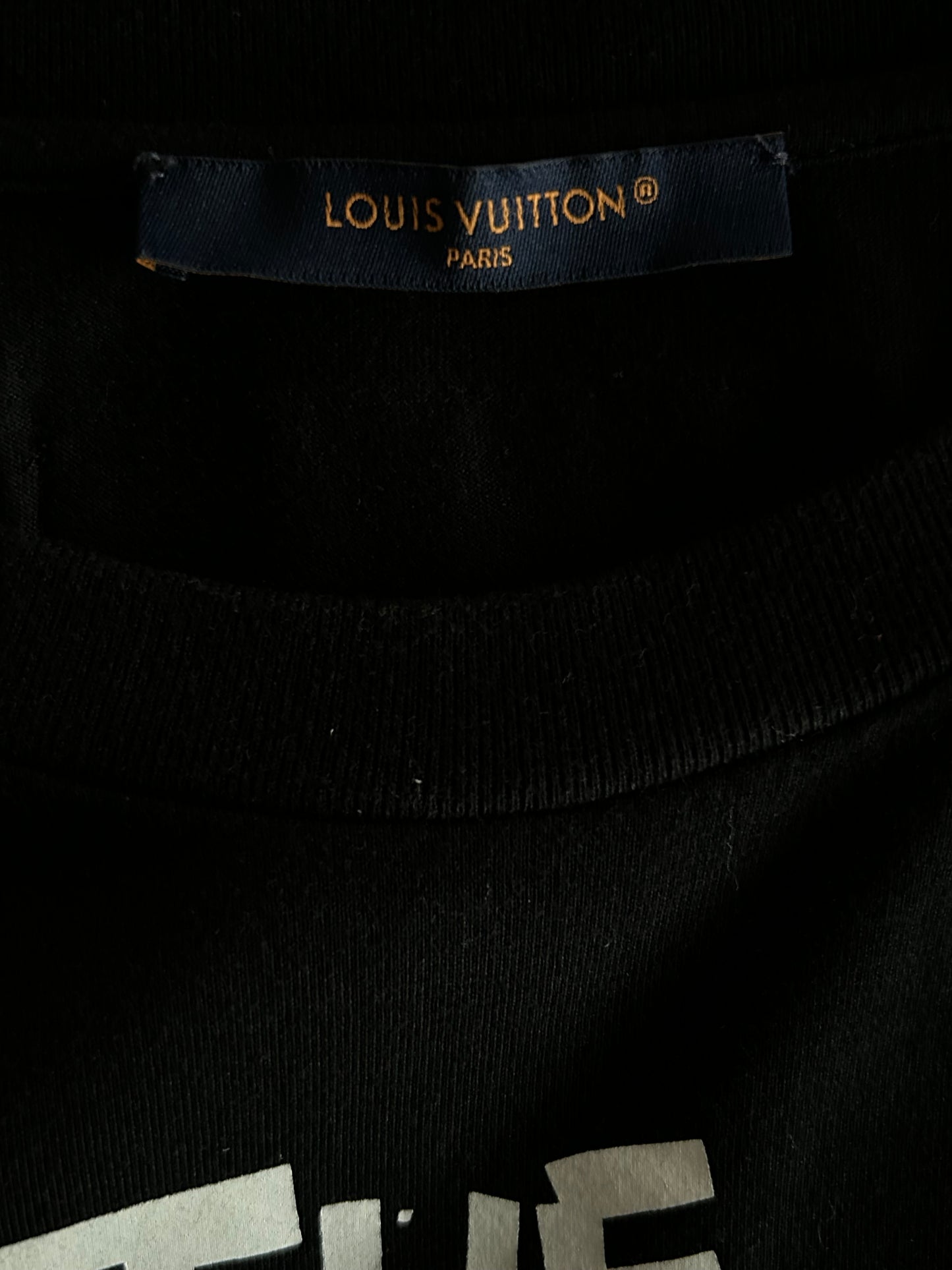 Louis Vuitton Black & White Vuittons Graphic T-Shirt