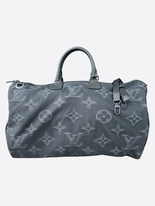 Louis Vuitton Grey & Green 2054 Monogram Reversible Keepall 50