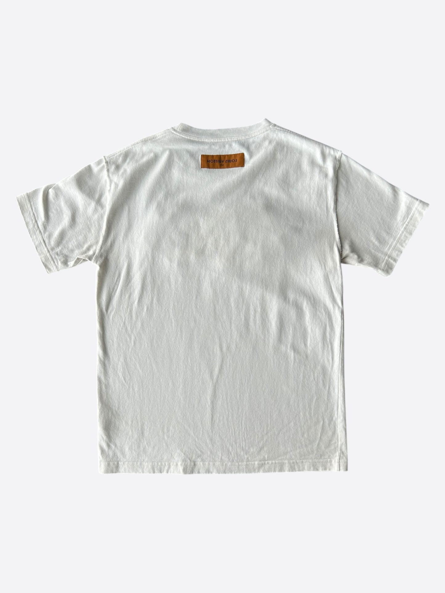 Louis Vuitton White Graffiti Logo Embroidered T-Shirt