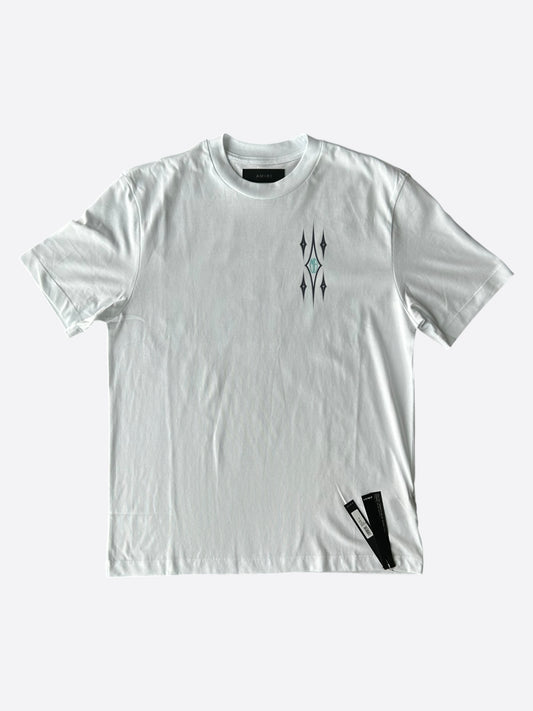 Amiri White Argyle Logo T-Shirt