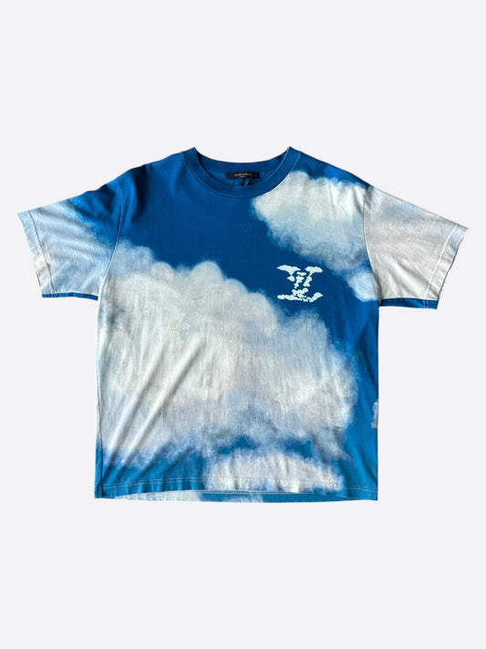Louis Vuitton Blue & White Cloud Logo T-Shirt