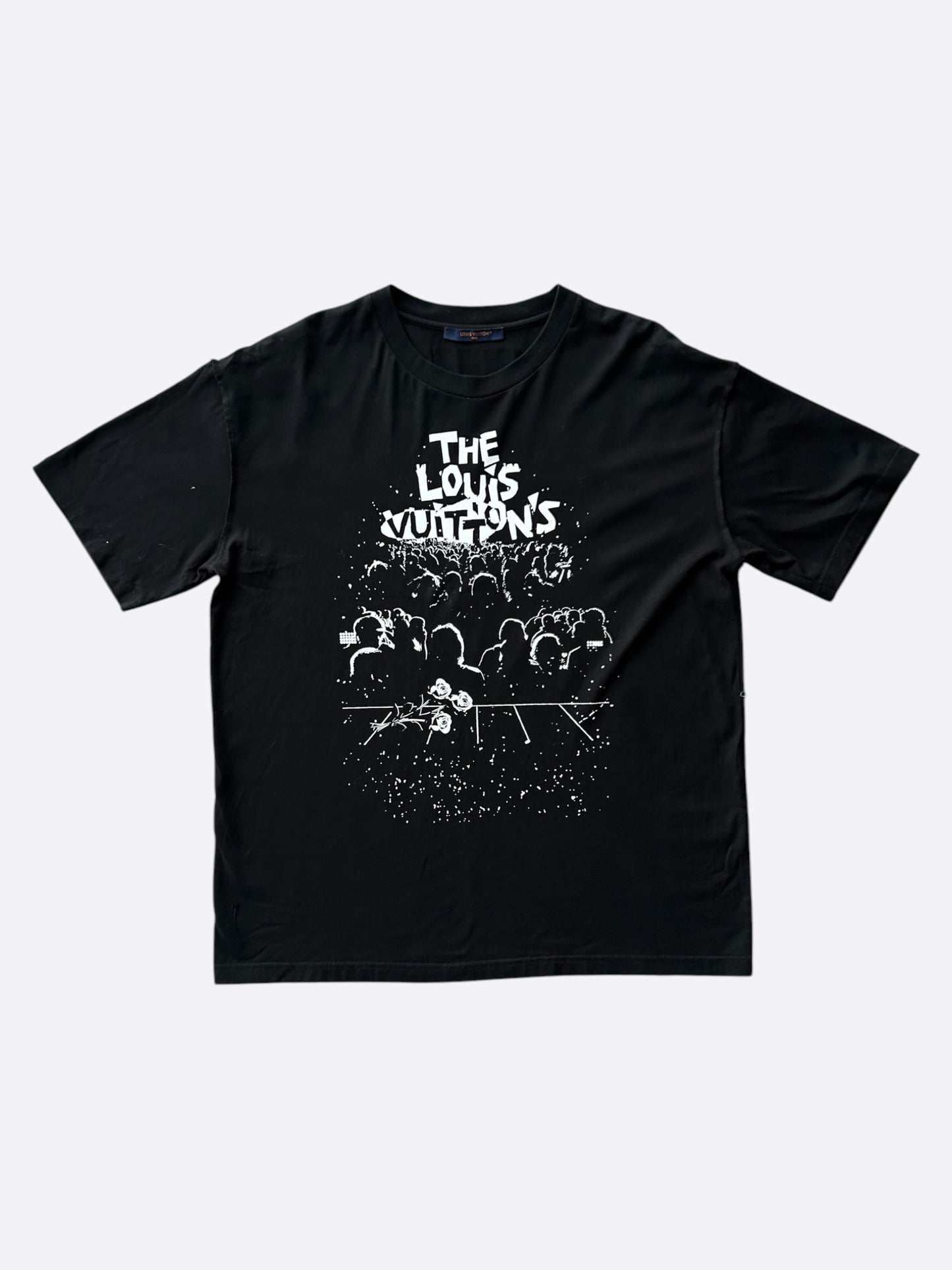 Louis Vuitton Black & White Vuittons Graphic T-Shirt