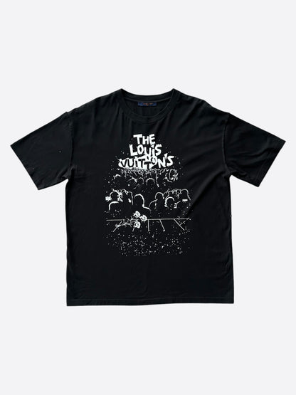 Louis Vuitton Black & White Vuittons Graphic T-Shirt