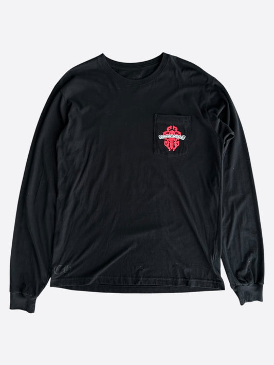 Chrome Hearts Black & Red Dagger Logo Longsleeve T-Shirt