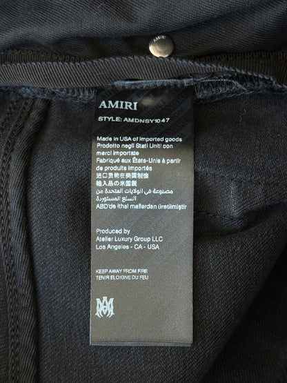 Amiri Vintage Black Bandana Jacquard Applique Logo Jeans