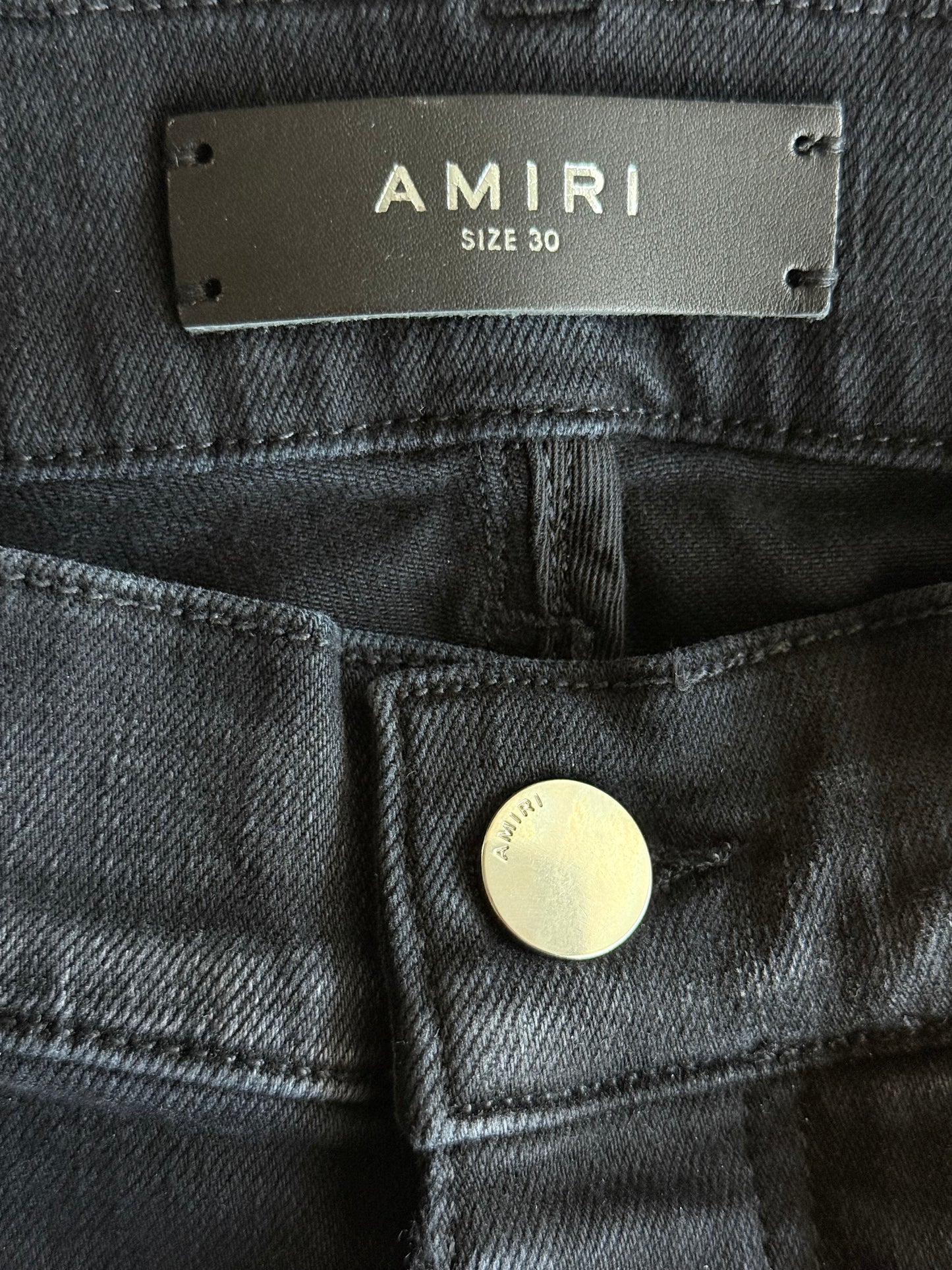 Amiri Aged Black Rainbow Paisley Patch Thrasher Jeans