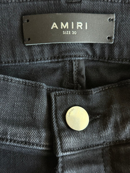 Amiri Aged Black Rainbow Paisley Patch Thrasher Jeans