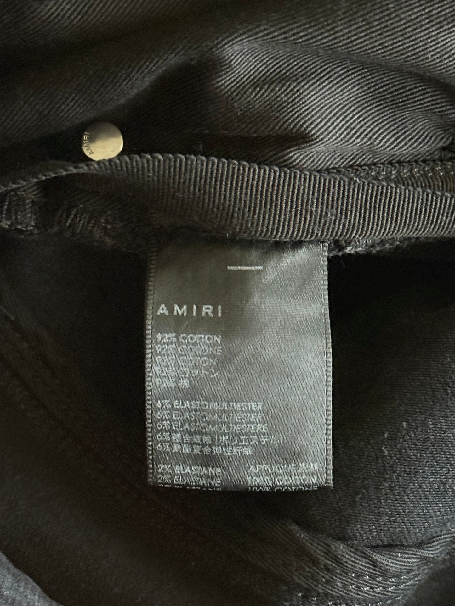 Amiri Aged Black Rainbow Paisley Patch Thrasher Jeans