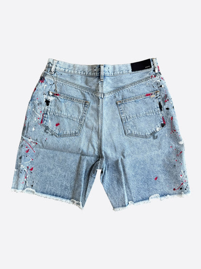 Amiri Light Vintage Paint Splatter Bermuda Shorts