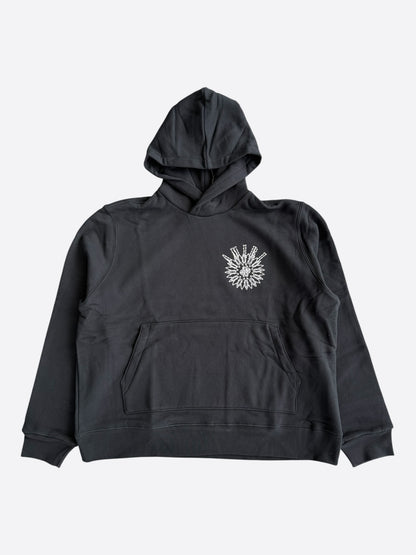 Amiri Black & Crystal Stick Poke Logo Hoodie