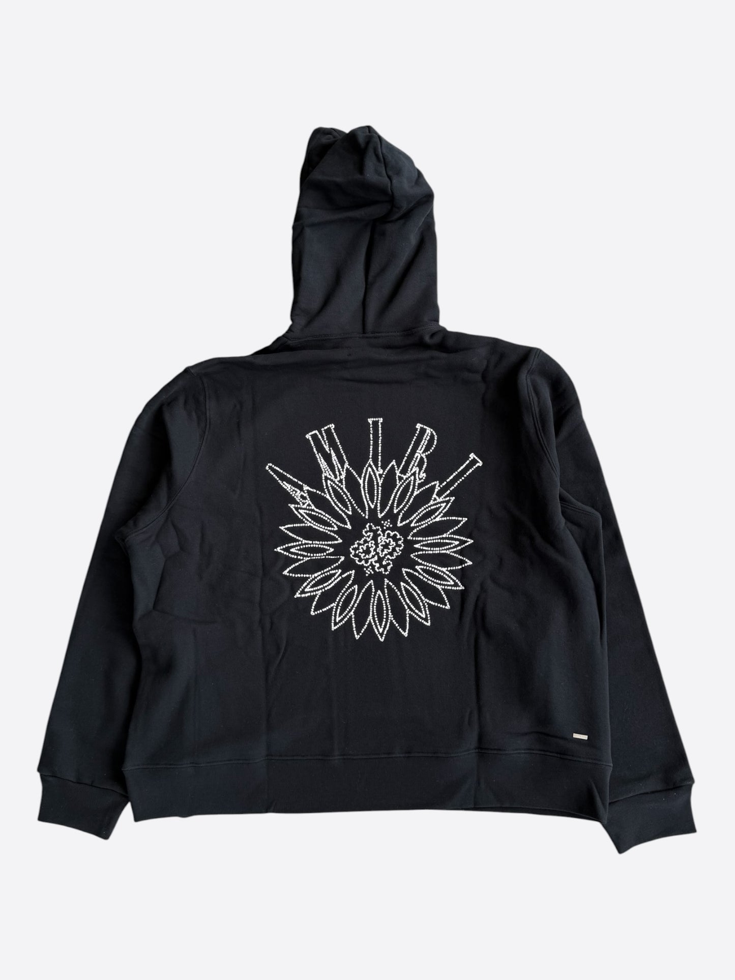 Amiri Black & Crystal Stick Poke Logo Hoodie