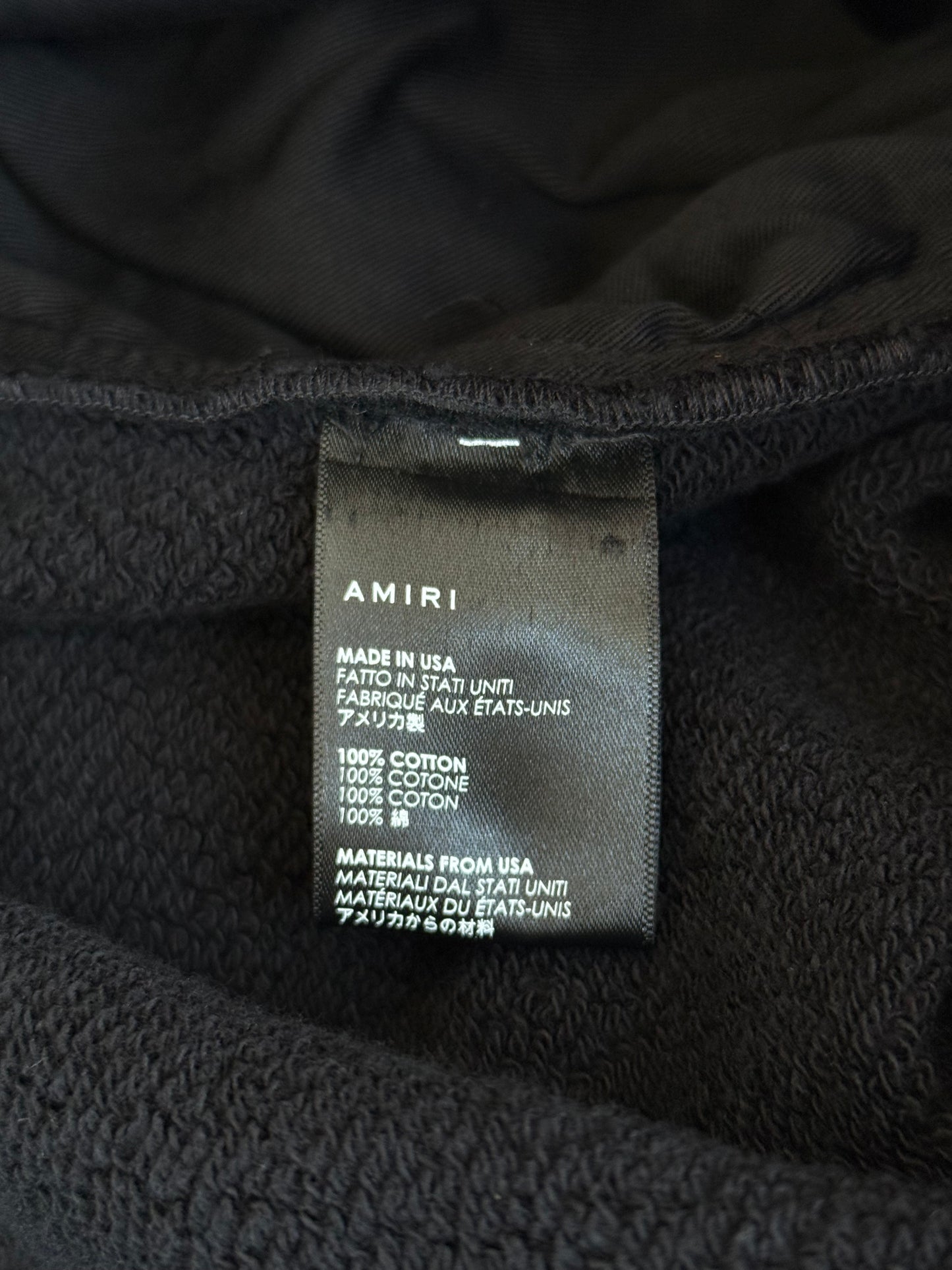 Amiri Black & White Cherub Logo Crystal Sweatpants