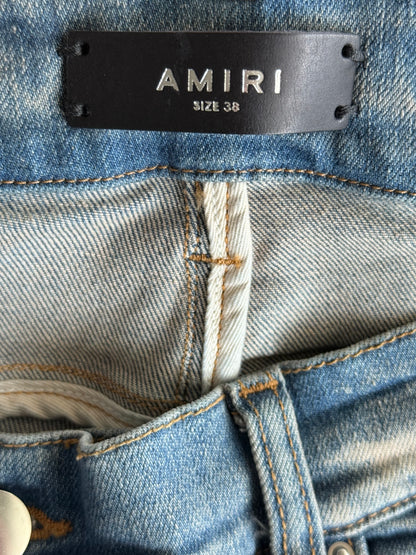 Amiri Clay Indigo & Pink Tie-Dye Patch Thrasher Jeans