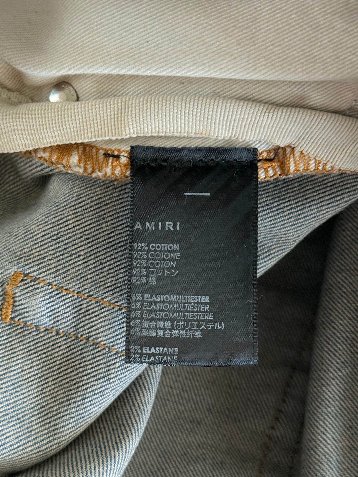 Amiri Clay Indigo & Pink Tie-Dye Patch Thrasher Jeans
