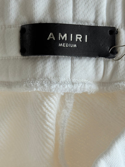 Amiri White & Red Paisley Applique Logo Sweatpants