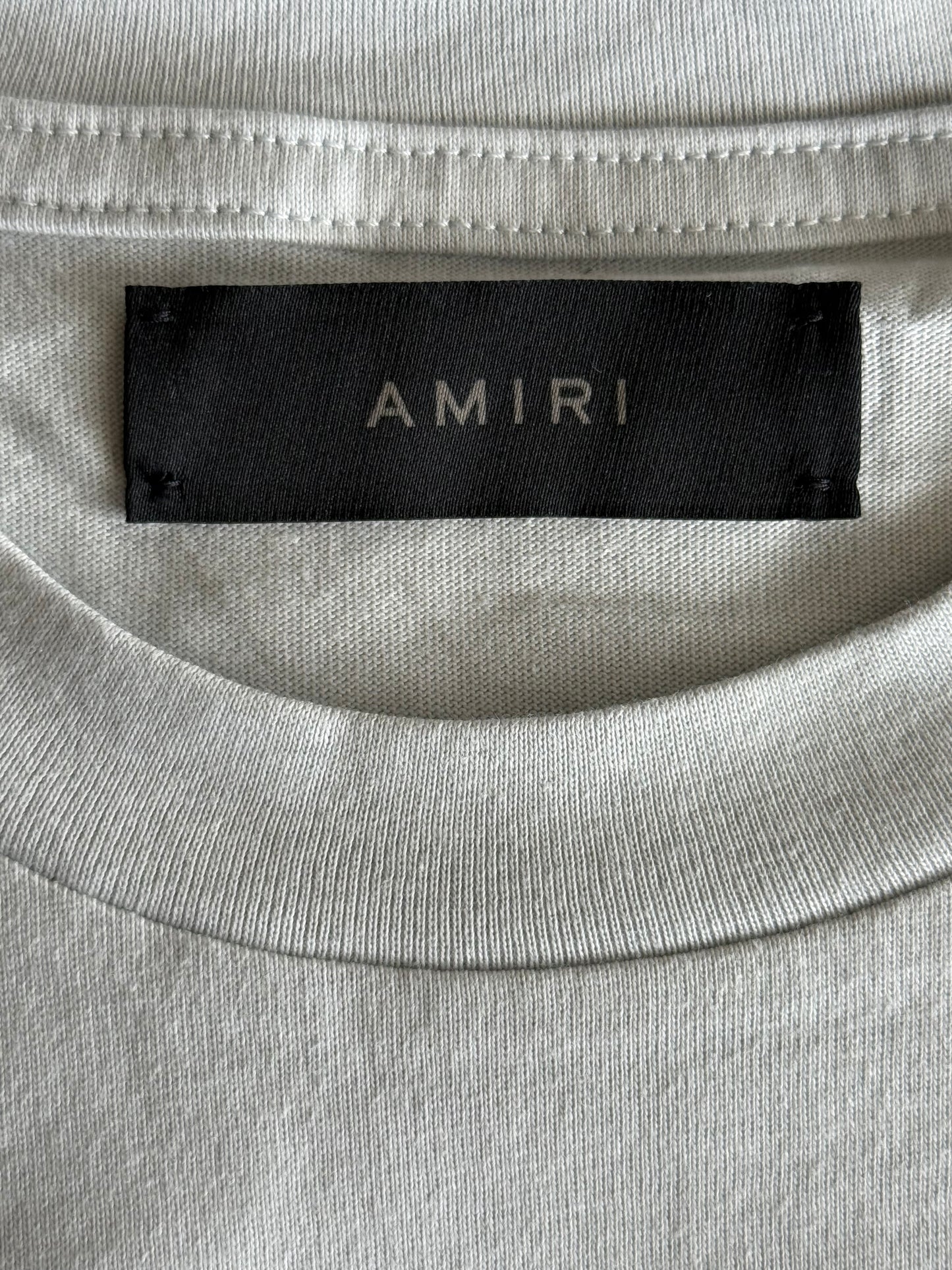 Amiri Grey Dawn Baroque Logo T-Shirt
