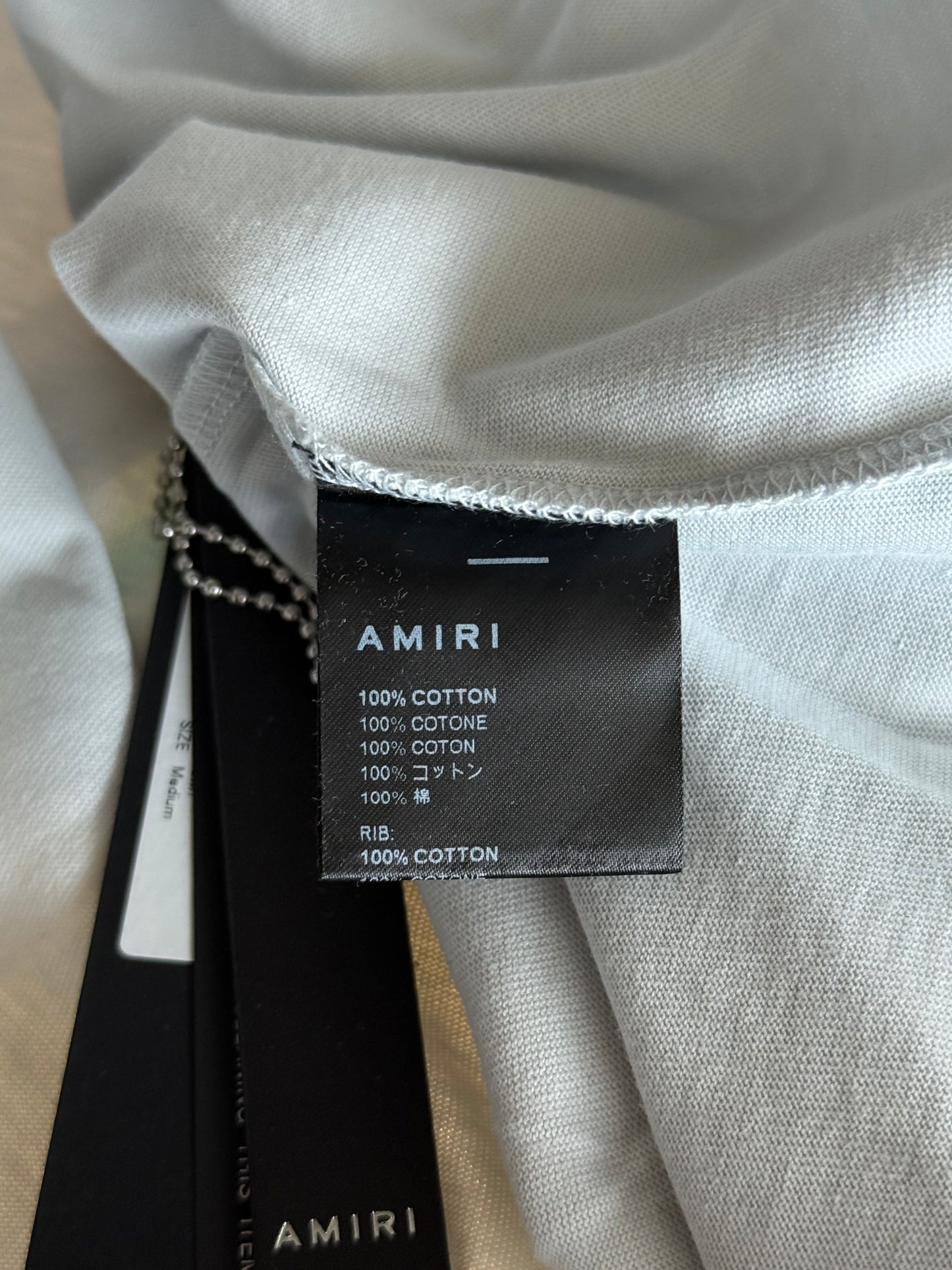 Amiri Grey Dawn Baroque Logo T-Shirt