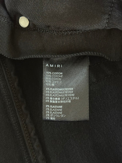 Amiri Aged Black & Red Snake Applique Thrasher Jeans