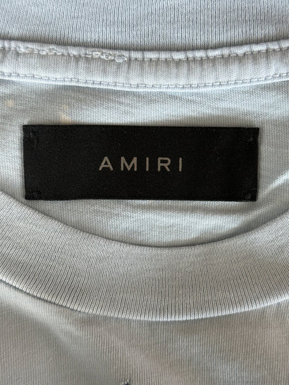 Amiri Grey Dawn & White MA Logo Shotgun T-Shirt