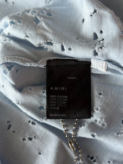 Amiri Grey Dawn & White MA Logo Shotgun T-Shirt